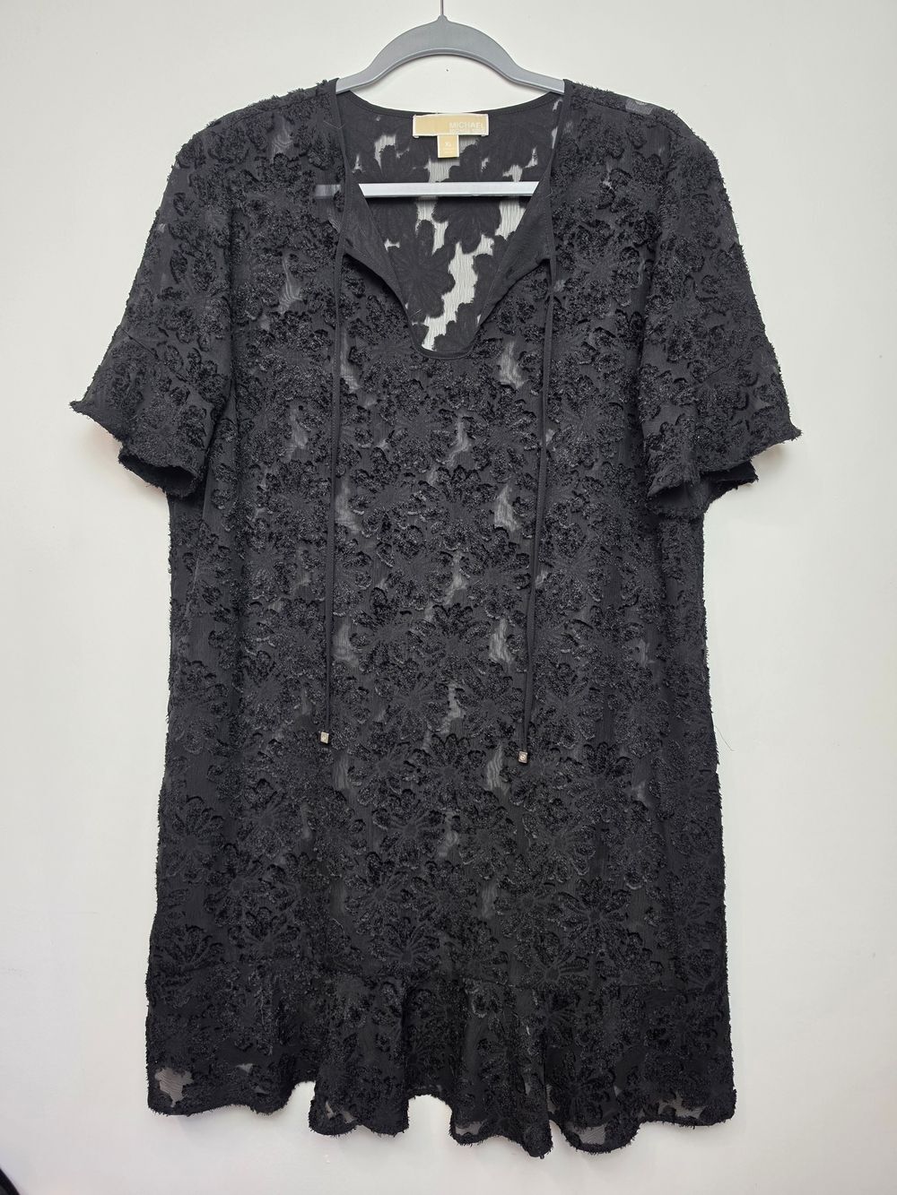 Michael Kors Dress Black Floral Lace Overlay Dress